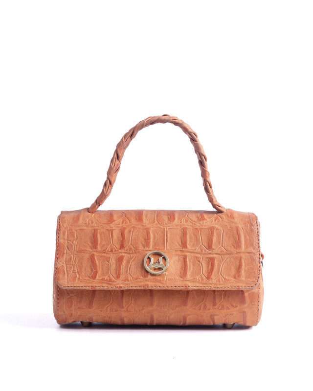 Milan Micro: Orange Crocodile Print