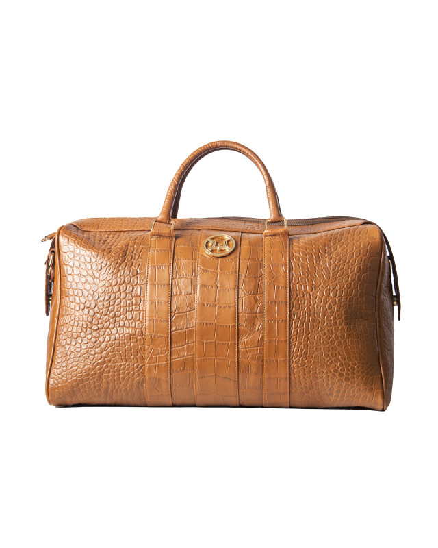 Duffle Bag:  Caramel Crocodile Print