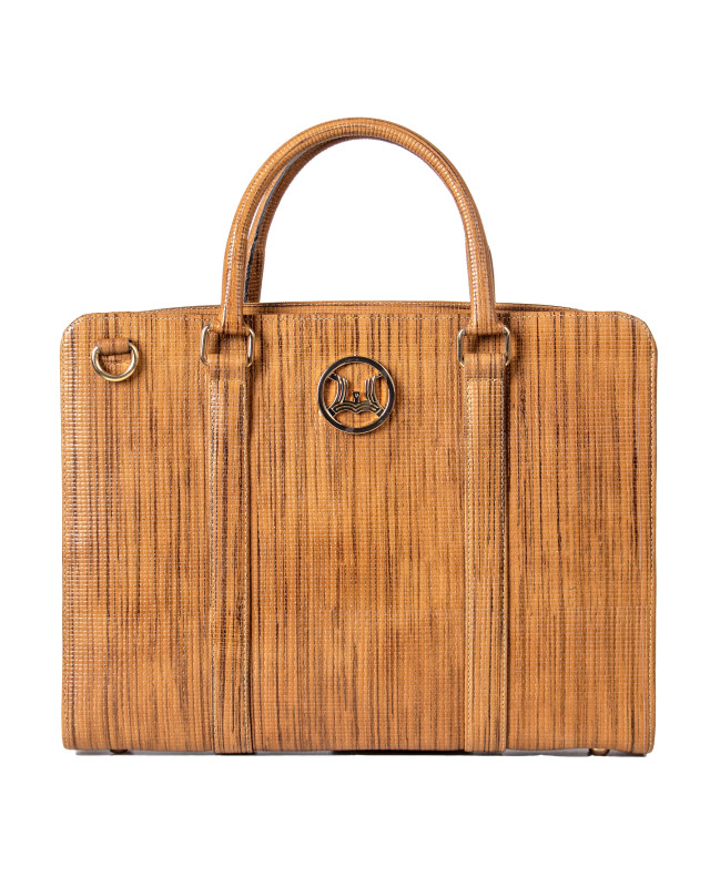 Satchel Work Case 6.0: Toffee Brown Abstract Print