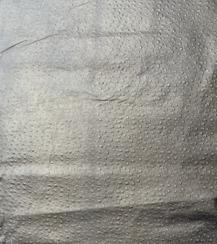 Gold Ostrich Print Embossed on Cow Hides: IO002C