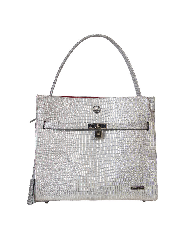 Venice Maxi: Metallic Silver Crocodile Print