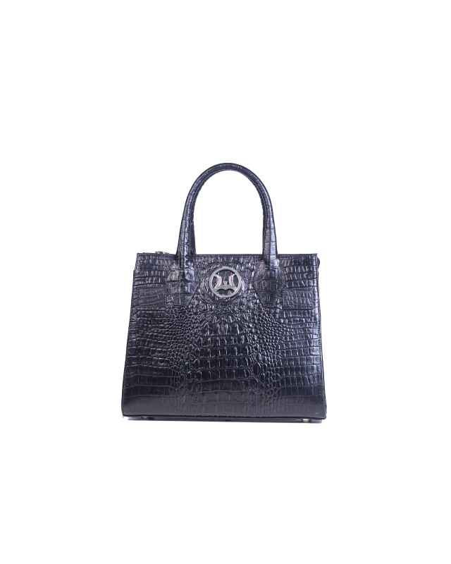 Montreal Midi: Limited Edition Black Textured Crocodile Print