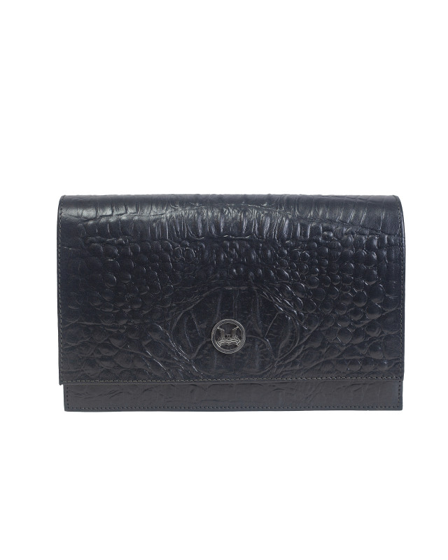 Dakar: Blackish Blue Textured Crocodile Print