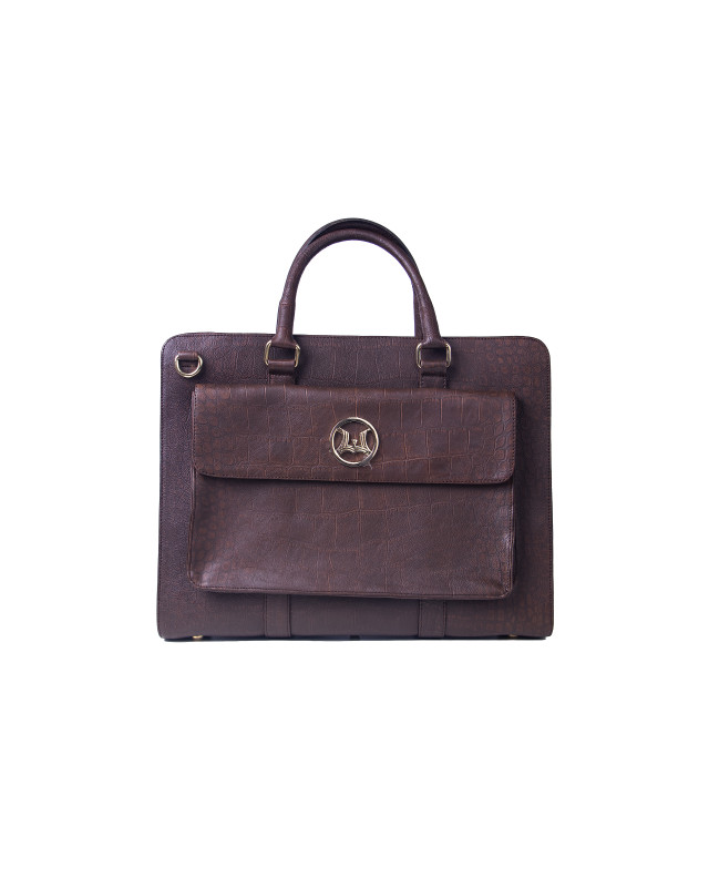 Work Case Escobar: Cinnamon Brown Crocodile Print