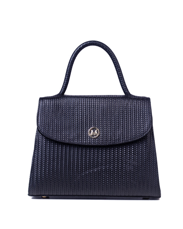 Paris Midi(UK): Black Basket Woven Leather Print
