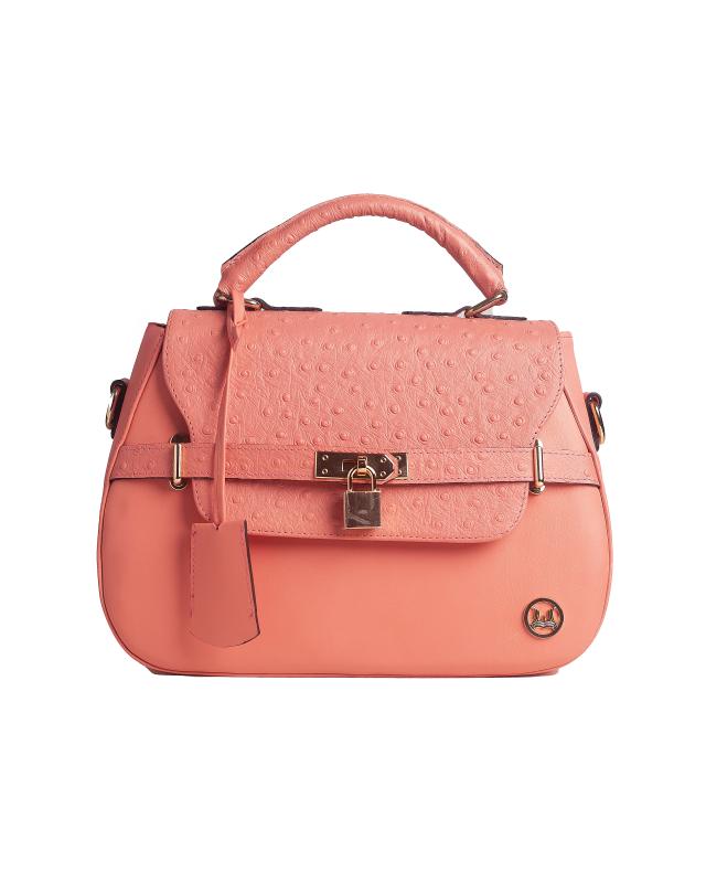 Brazzaville MIDI: Coral Pink and Coral Pink Ostrich  Print