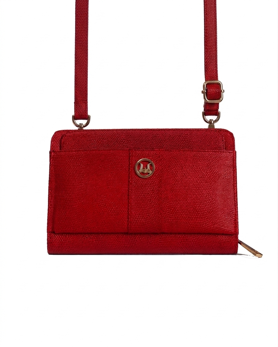 Messenger Bag 2.0:  Red Monitor Lizard Print