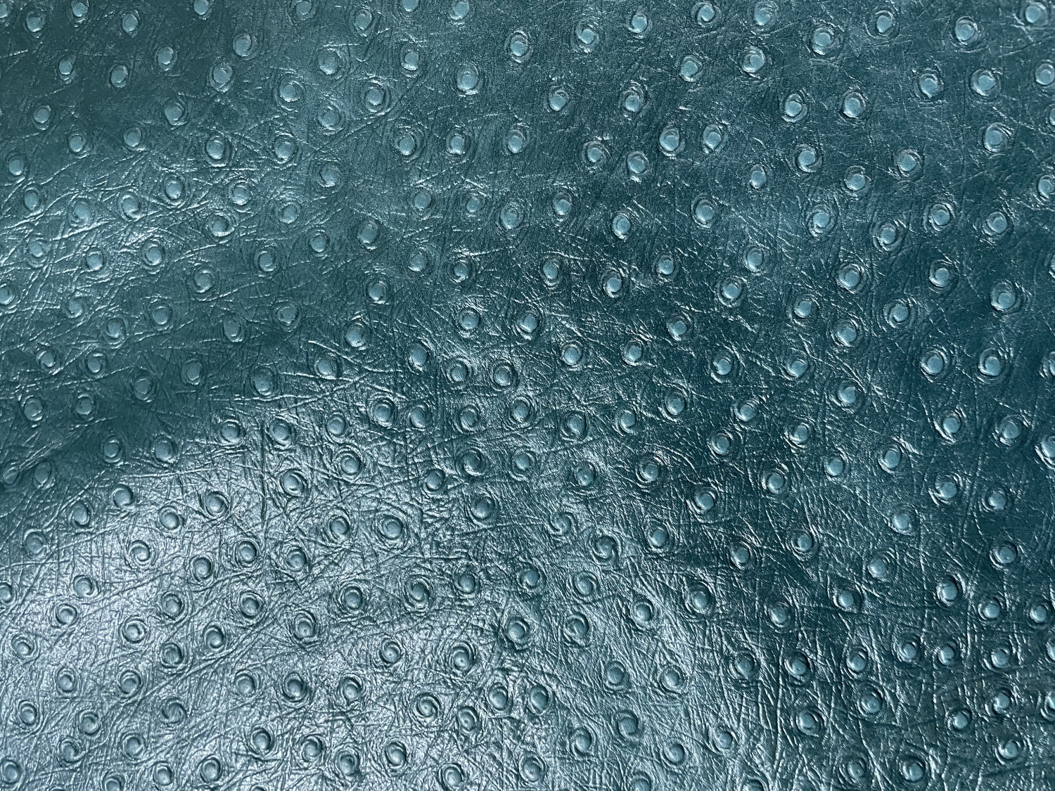 Green Ostrich Print Embossed on Cow Hides: GO001C