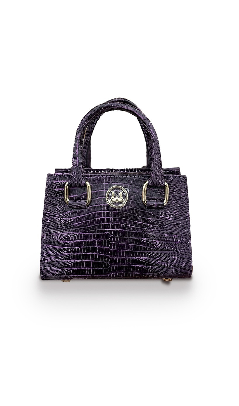 Lagos Micro (US): Purple and Black Monitor Lizard Print