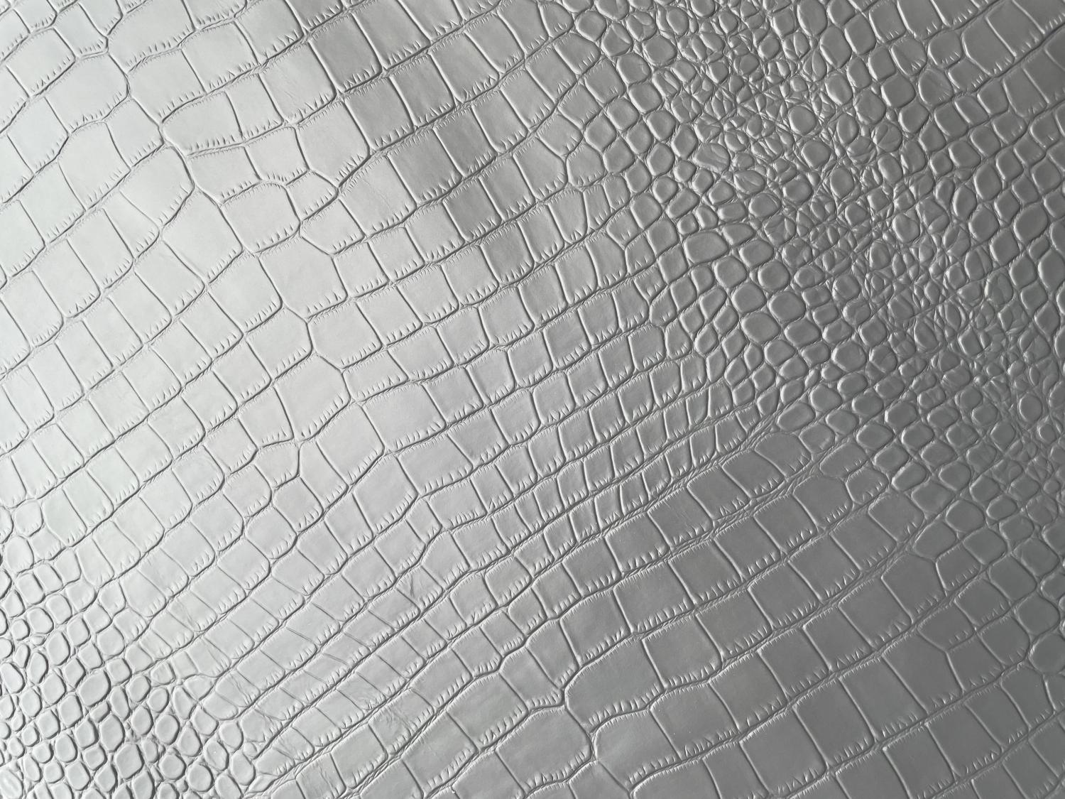 Ash Croc Belly Print Embossed on Cow Hides: FB001C