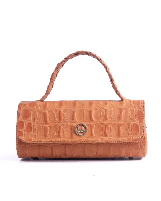 Milan Mini:  Orange Crocodile Print
