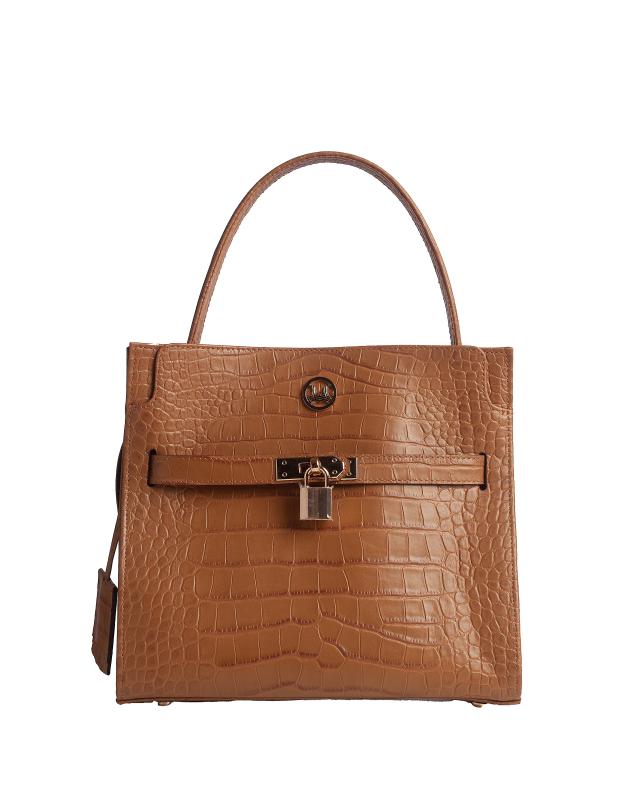 Venice Midi: Brown Sugar Crocodile Print
