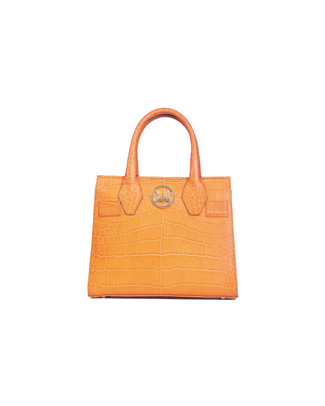 Montreal Midi: Orange Crocodile Print