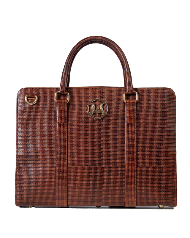 Satchel Work Case 6.0: Brown Abstract Print