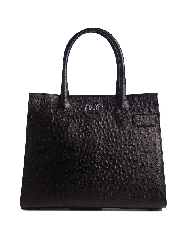 Montreal Maxi: Black Ostrich Print