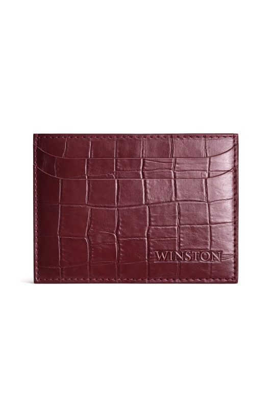 Cardholder: Auburn Brown Crocodile Print