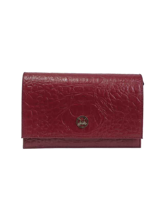 Dakar: Ruby Red Textured Crocodile Print