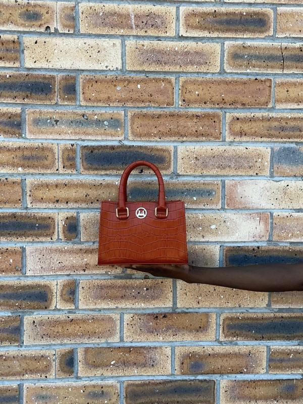 Lagos Mini: Orange Crocodile Print