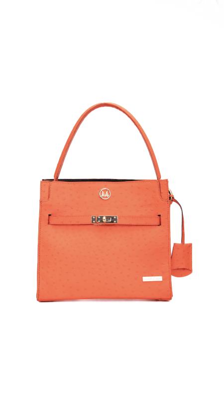 Venice Midi(GH): Limited Edition Orange Ostrich Print