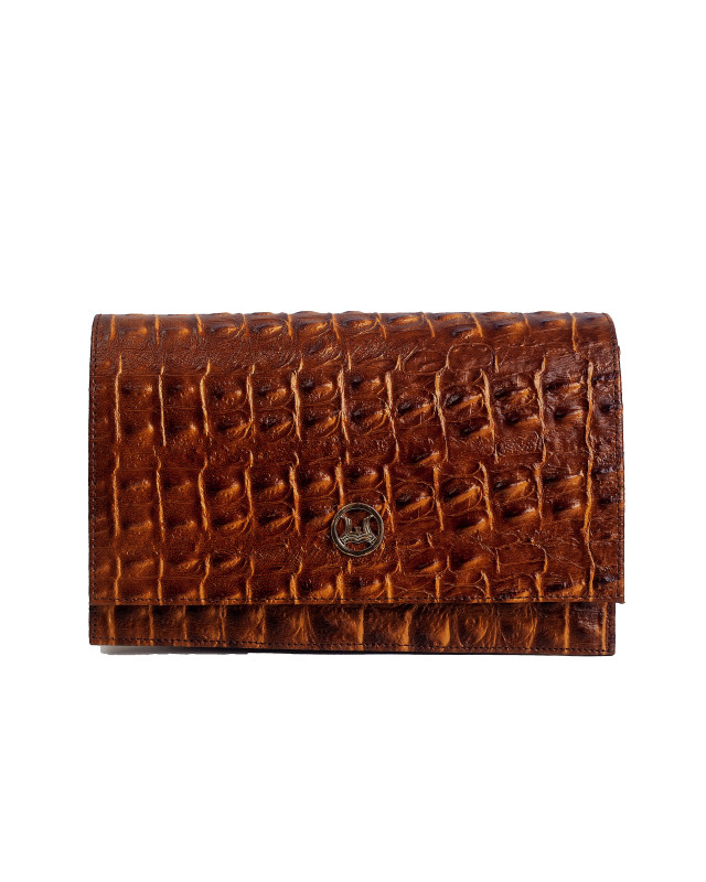 Dakar: Peanut Brown Textured Crocodile Print