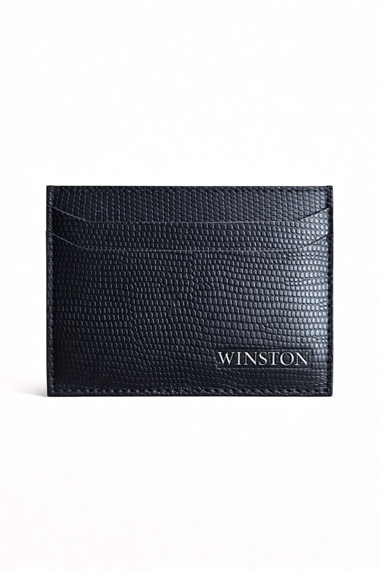 Cardholder: Black Monitor Lizard Print