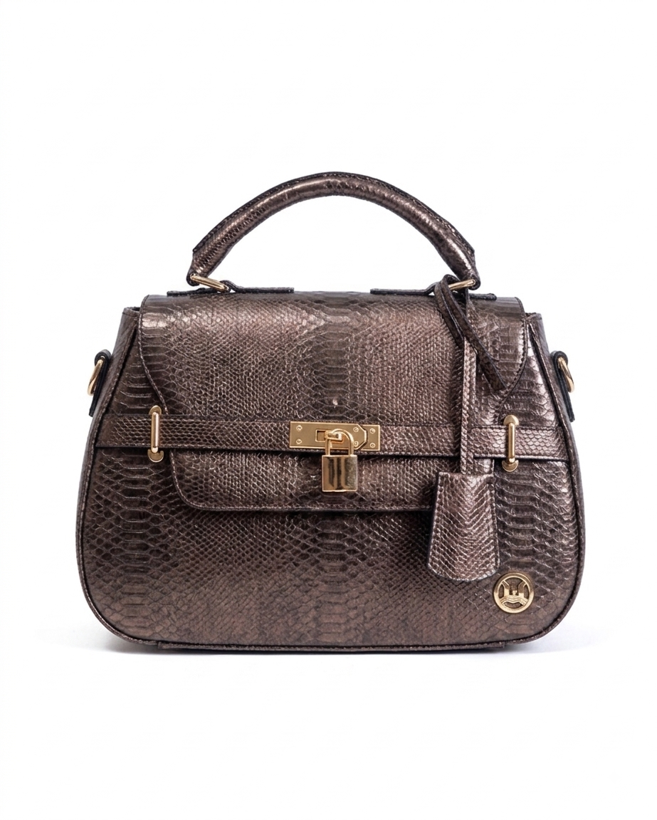 Brazzaville MIDI: Coffee Brown Snake Print