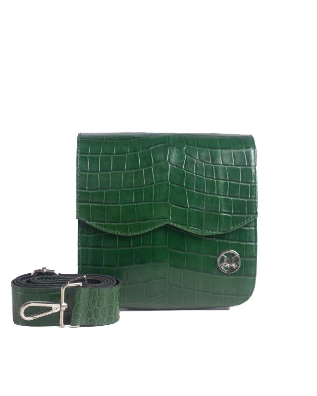 Messenger Bag 3.0 Mini: Green Crocodile Print