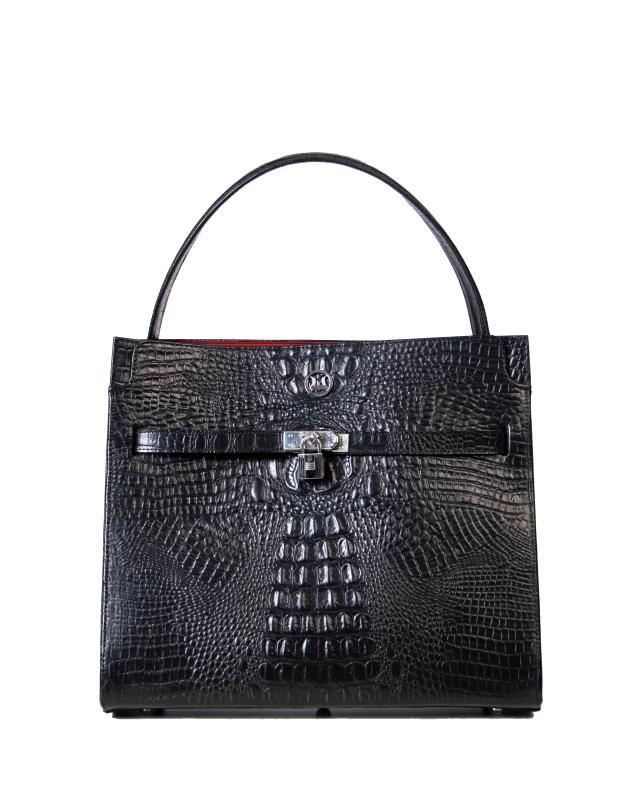 Venice Maxi: Limited Edition Black Textured Crocodile Print