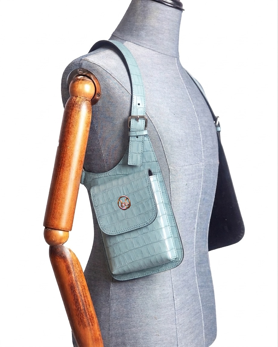 Vest Holster: Powder Blue Alligator Print
