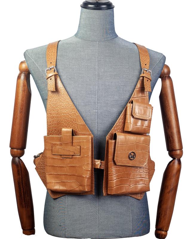 Utility Vest (US): Tortilla Brown Crocodile Print