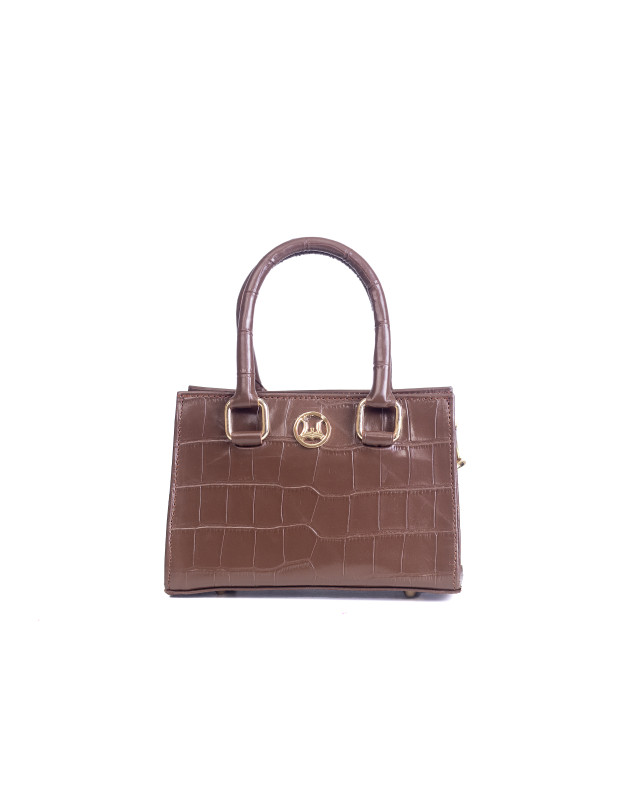 Lagos Mini: Brown Crocodile Print