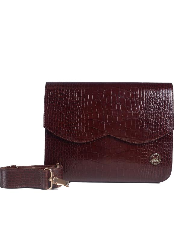Messenger Bag 3.0 Midi: Brown Crocodile Print