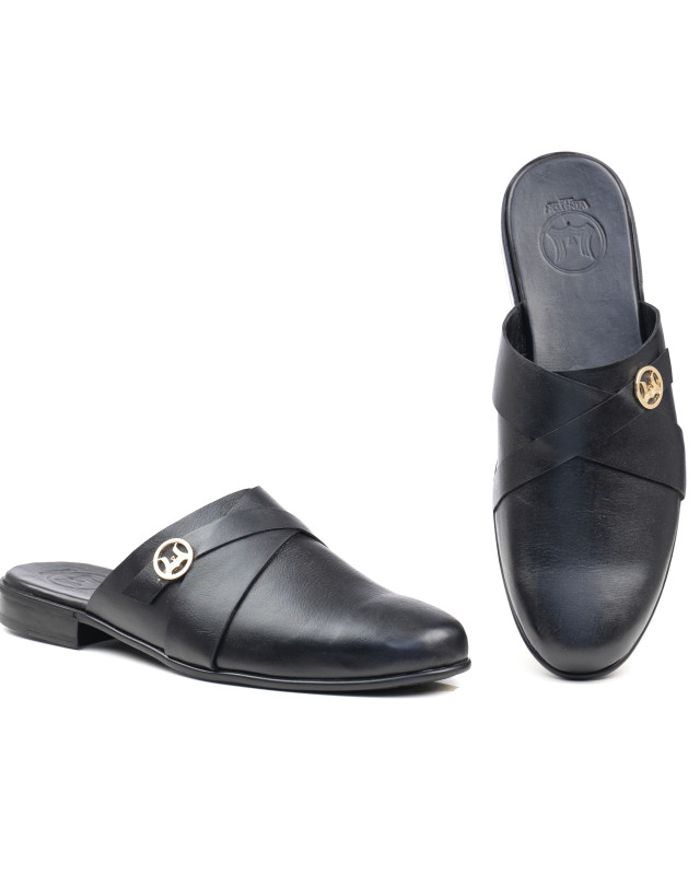 Criss-Cross Mules: Black