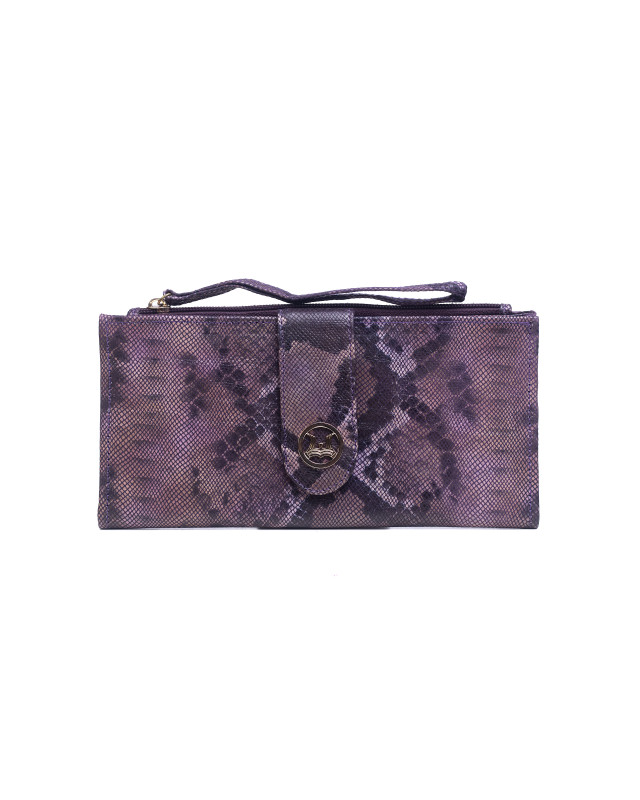 Unisex Wallet: Purple Snake Print