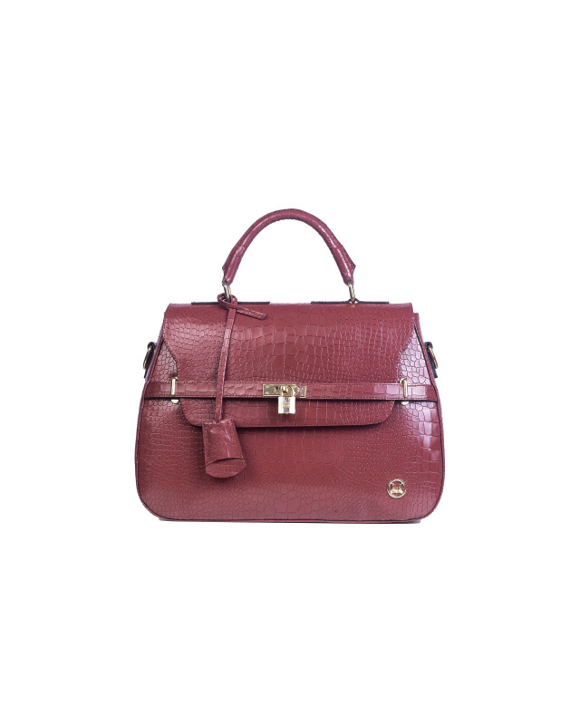 Brazzaville:  Tawny Brown Crocodile Print