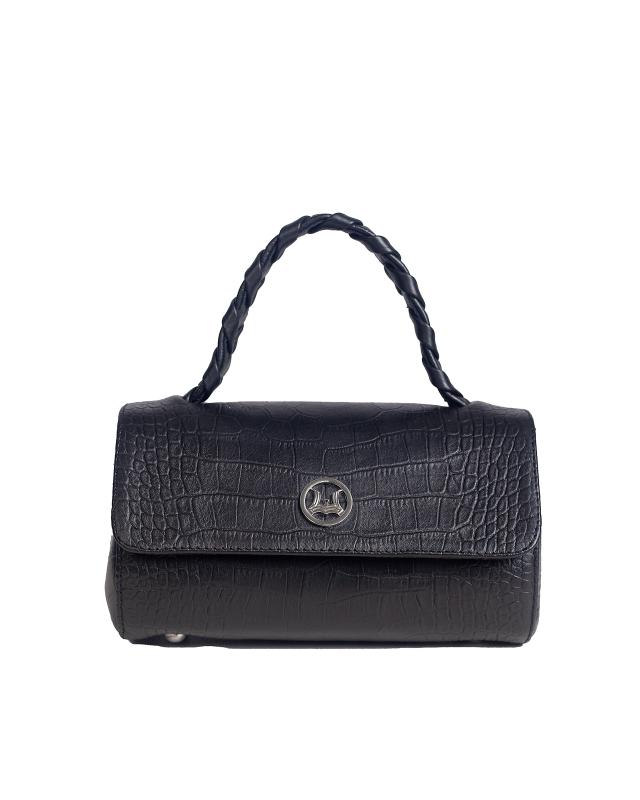 Milan Micro: Black Crocodile Print
