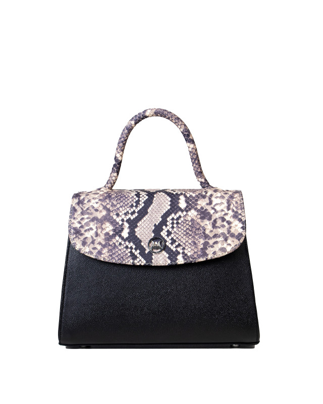 Paris Midi: Black and Beige Snake Print Combination