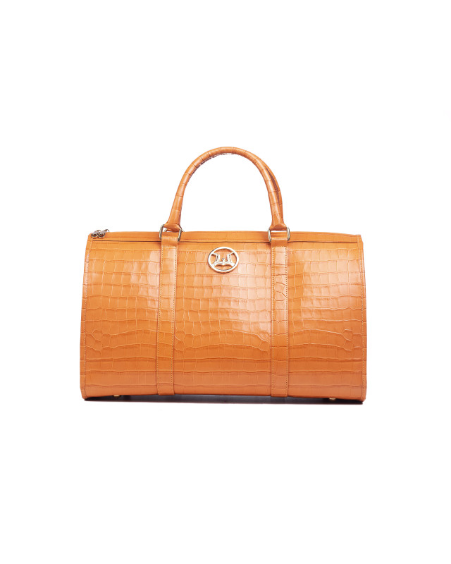 Duffle Bag 2.0 Mini: Orange Crocodile Print