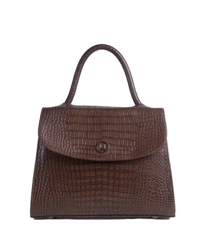 Paris Midi: Dark Taupe Crocodile Print
