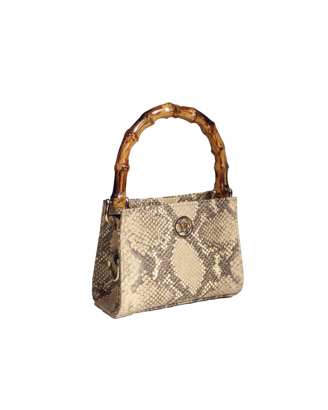 Shanghai Micro: Beige and Grey Snake  Print