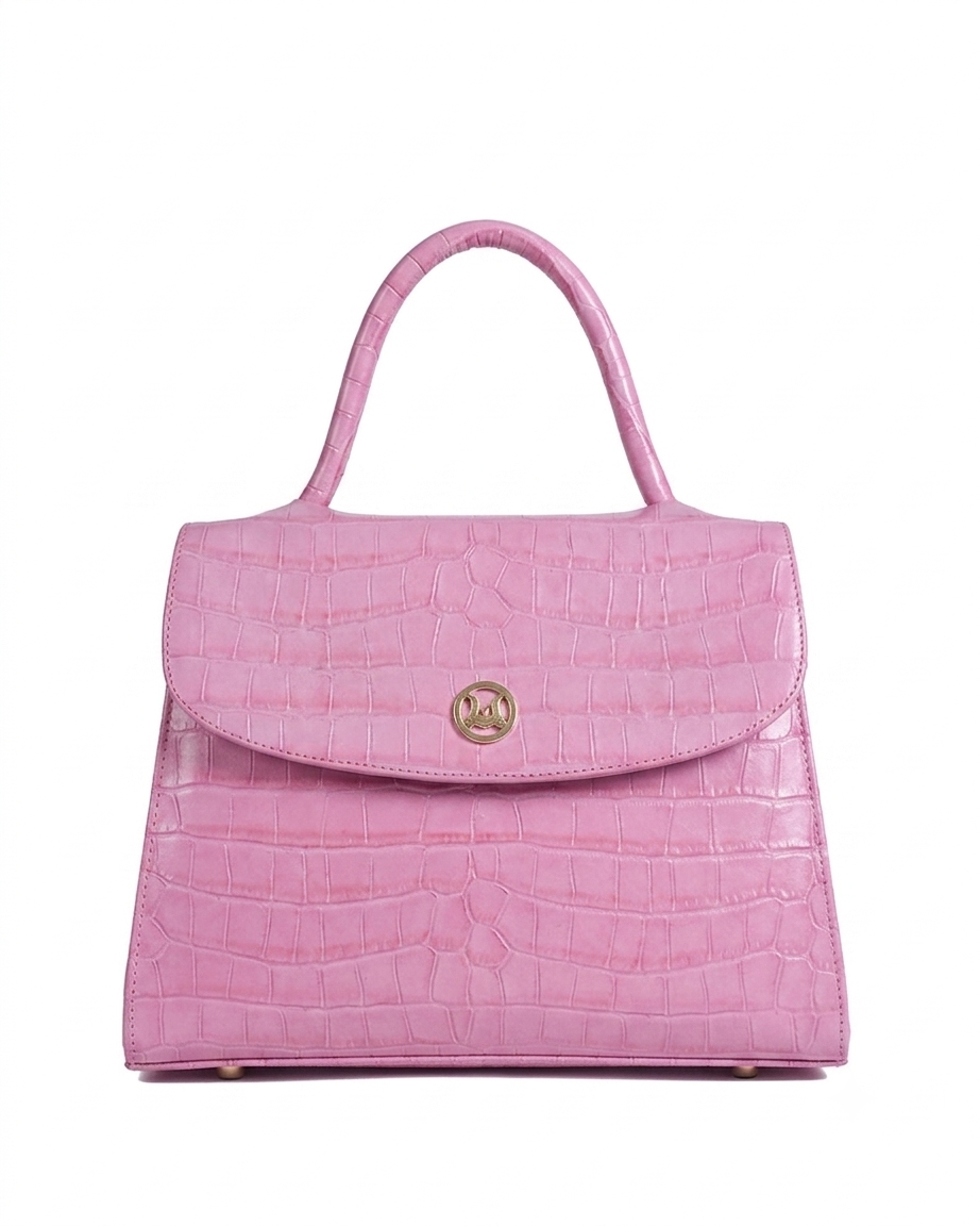 Paris Midi: Baby Pink Crocodile Print