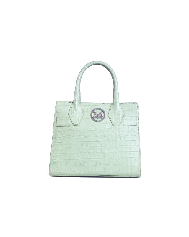 Montreal Midi: Mint Green Crocodile Print