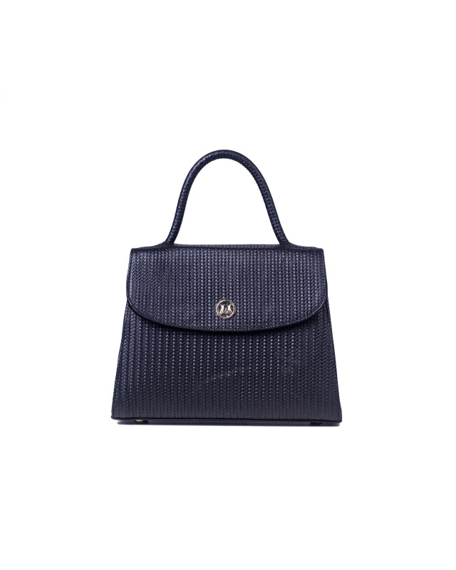 Paris Midi: Black Basket Woven Leather Print