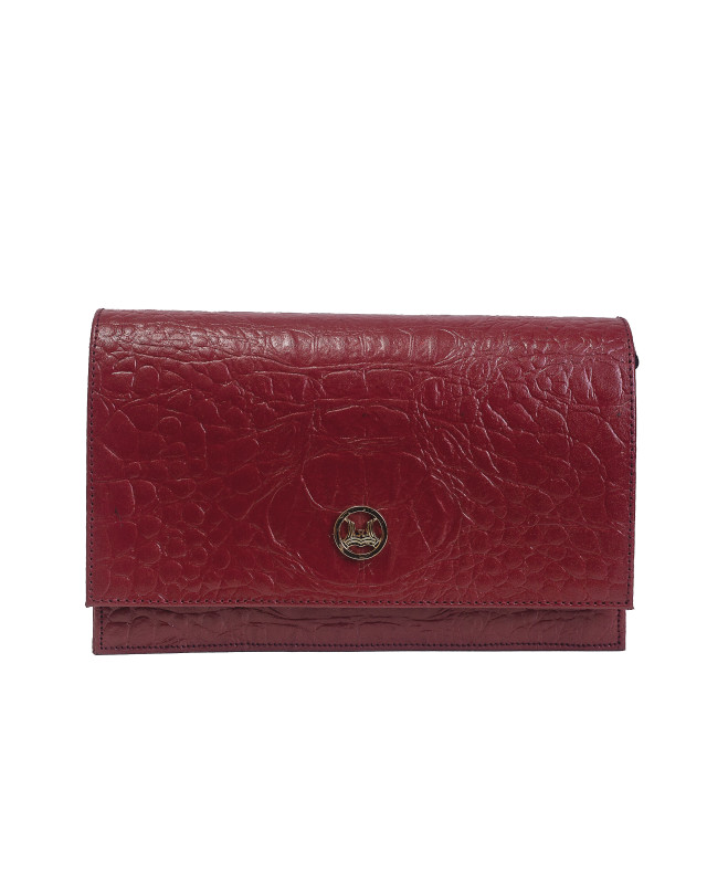 Dakar: Ruby Red Textured Crocodile Print