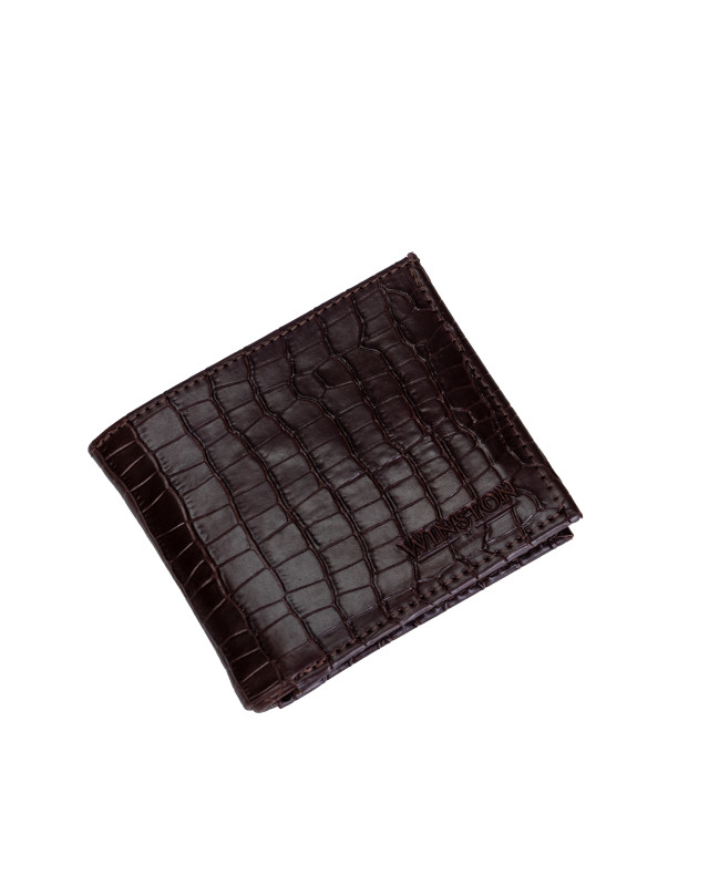 Wallet: Dark Brown Crocodile Print