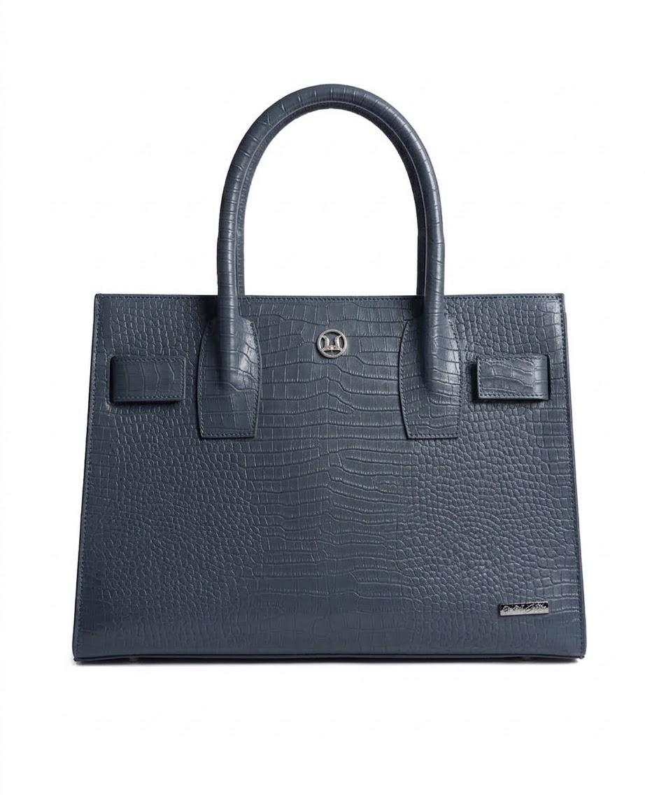 Zurich MIDI: Limited Edition Light Grey Crocodile Print