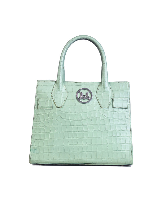 Montreal Midi: Mint Green Crocodile Print