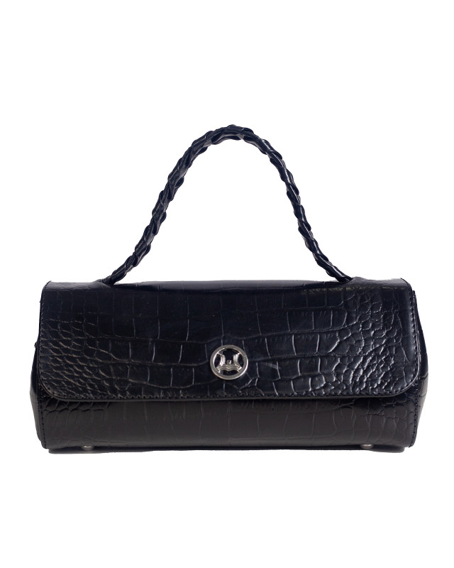 Milan Mini: Black Crocodile Print
