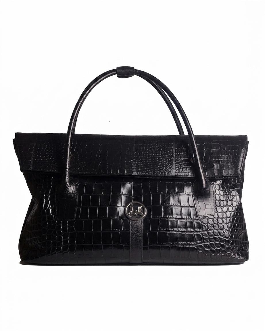 Duffle Bag 4.0: Black Crocodile Print