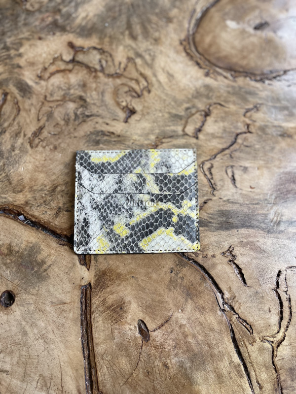 Cardholder: Yellow and White Snake Print